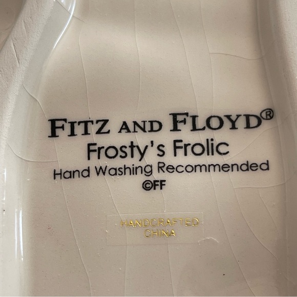 Fitz And Floyd Snowman Elongated Serving Tray - Picture 6 of 9